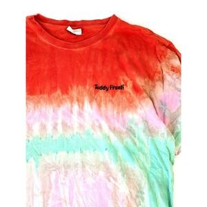Teddy Fresh Tie Dye T-Shirt Mens 2XL Multicolor Logo Watercolor Short Sleeve